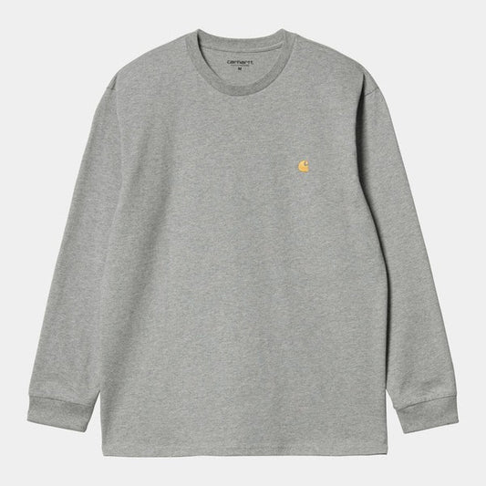 Carhartt WIP Chase Long Sleeve T-Shirt Grey Heather - Gold-Black Sheep Skate Shop