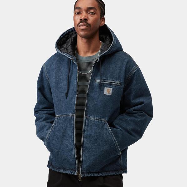 Carhartt WIP Cleveland Denim Jacket Blue Stone Washed – Black