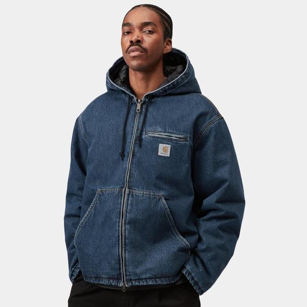 Carhartt WIP Cleveland Denim Jacket Blue Stone Washed – Black