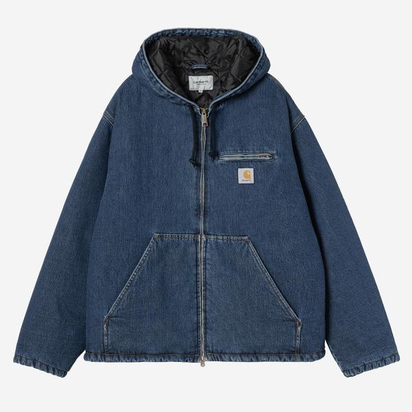 Carhartt WIP Cleveland Denim Jacket Blue Stone Washed – Black