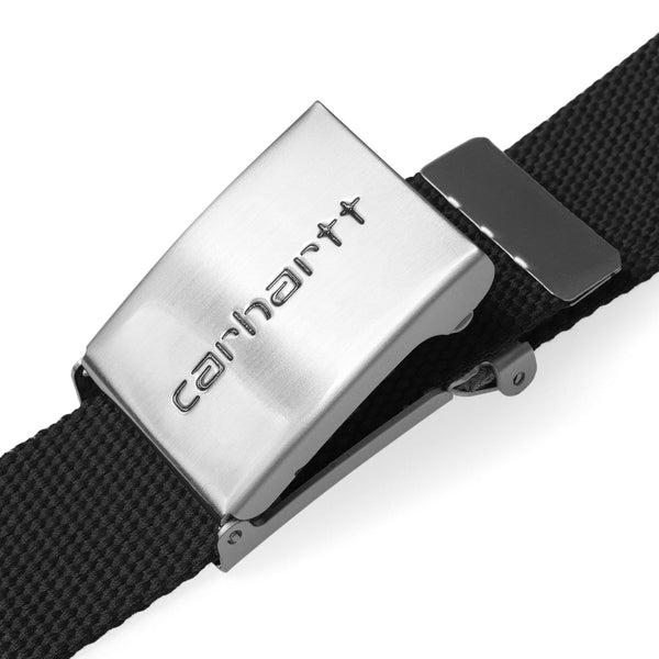 Carhartt WIP Clip Belt Chrome Black-Black Sheep Skate Shop