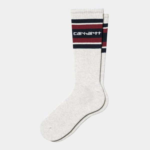 Carhartt WIP Connors Crew Socks Ash Heather - Air Force Blue - Scarlet-Black Sheep Skate Shop