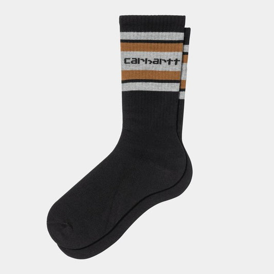 Carhartt WIP Connors Crew Socks Black - Grey Heather - Hamilton Brown-Black Sheep Skate Shop