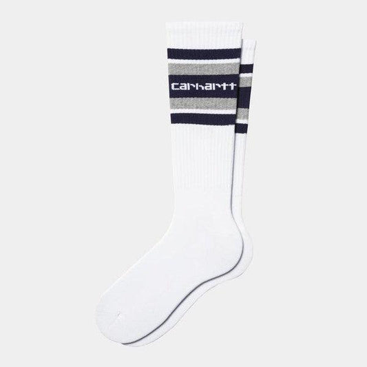 Carhartt WIP Connors Crew Socks White - Aura - Grey Heather-Black Sheep Skate Shop