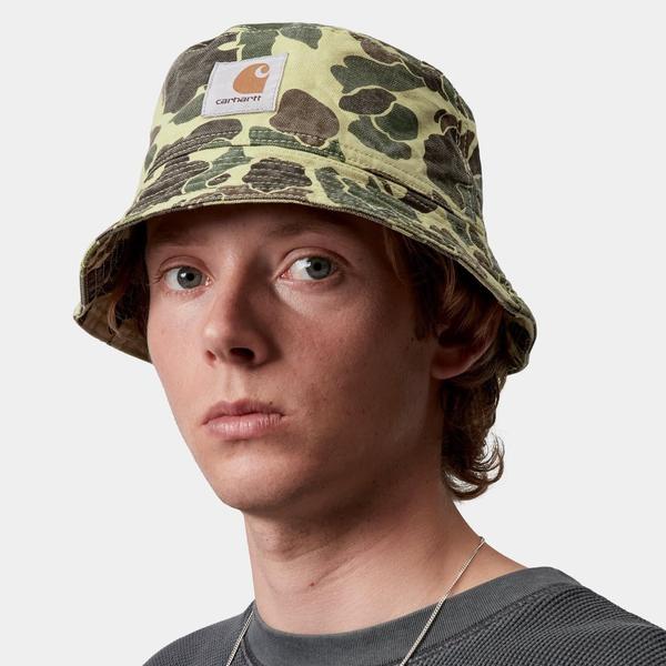 Carhartt WIP Duck Bucket Hat Green Camo Duck Stone Washed-Black Sheep Skate Shop