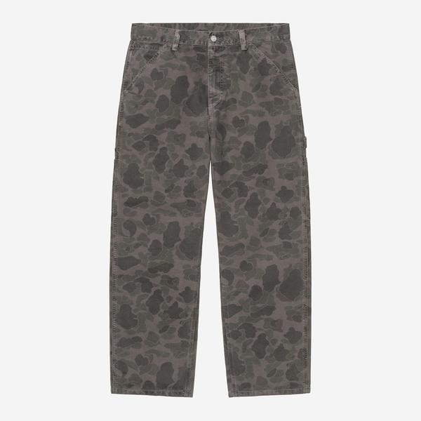 Carhartt WIP Duck Single Knee Pant Green - Porphyry Camo Duck Garment Dyed-Black Sheep Skate Shop