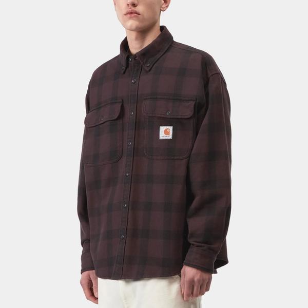 Carhartt WIP Edmands Check Shirt Natural - Palisander-Black Sheep Skate Shop