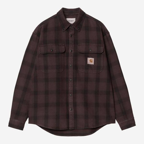 Carhartt WIP Edmands Check Shirt Natural - Palisander-Black Sheep Skate Shop