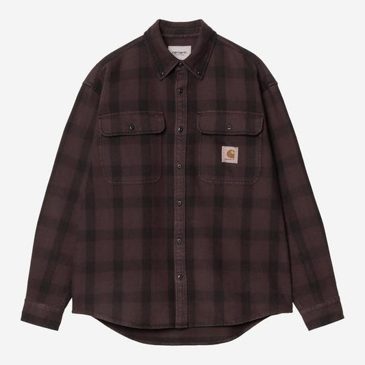 Carhartt WIP Edmands Check Shirt Natural - Palisander-Black Sheep Skate Shop