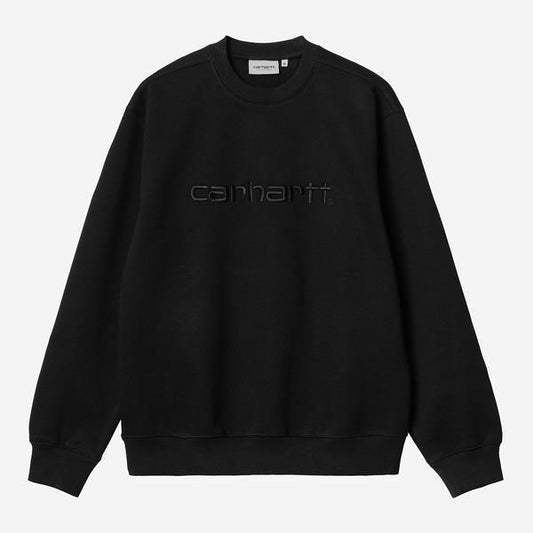 Carhartt WIP Embroidered Crewneck Sweatshirt Black - Black-Black Sheep Skate Shop