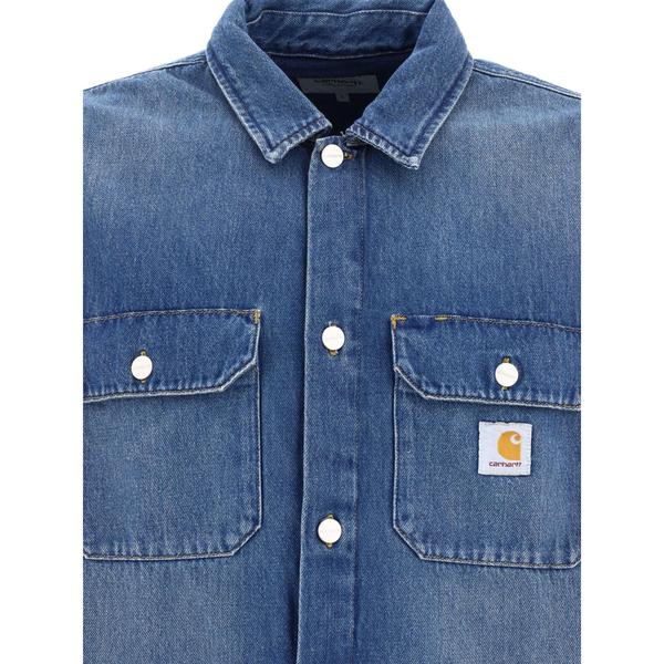 Carhartt WIP Harvey Shirt Jacket Blue Dark Used Wash-Black Sheep Skate Shop