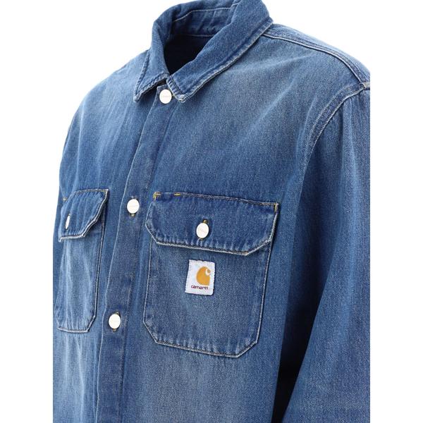 Carhartt WIP Harvey Shirt Jacket Blue Dark Used Wash-Black Sheep Skate Shop