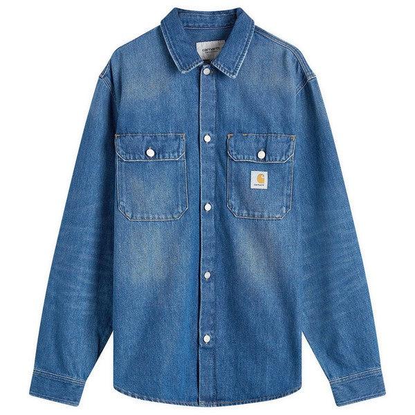 Carhartt WIP Harvey Shirt Jacket Blue Dark Used Wash-Black Sheep Skate Shop