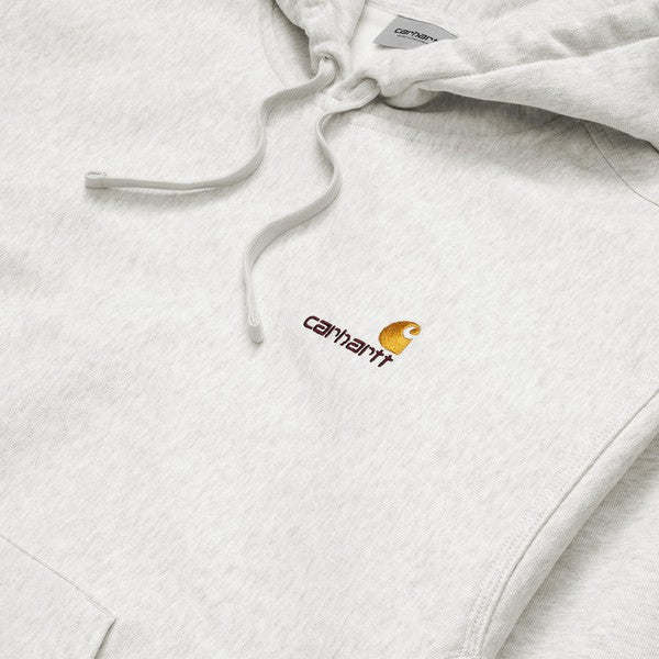 Carhartt WIP Hooded American Script Sweatshirt Ash Heather-Black Sheep Skate Shop