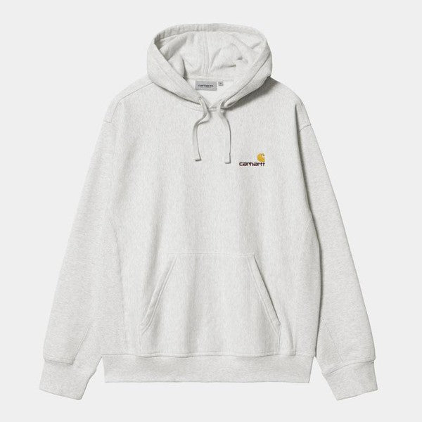 Carhartt WIP Hooded American Script Sweatshirt Ash Heather-Black Sheep Skate Shop