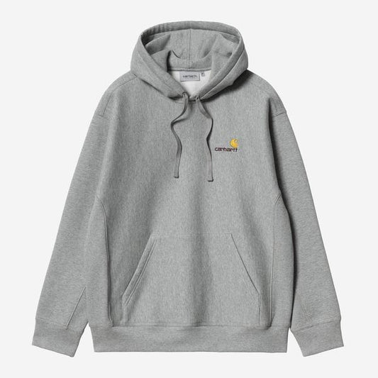 Carhartt WIP Hooded American Script Sweatshirt Grey Heather-Black Sheep Skate Shop