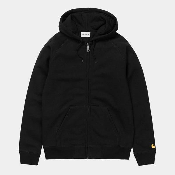 Carhartt WIP Hooded Chase Fleece Jacket Black - Gold-Black Sheep Skate Shop