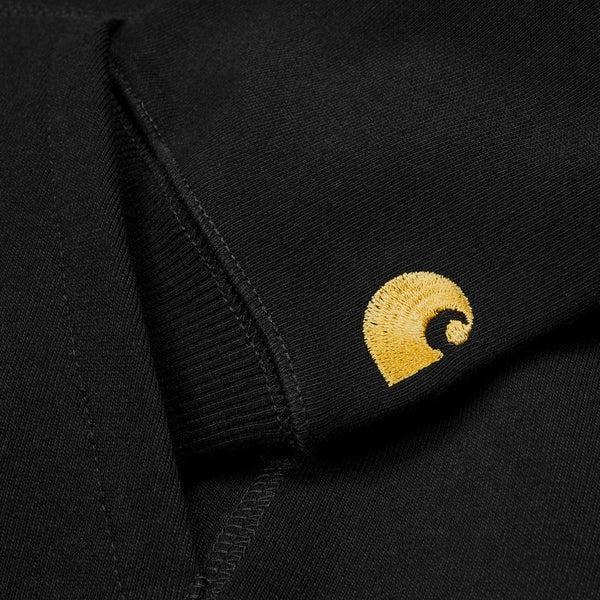 Carhartt WIP Hooded Chase Sweatshirt Black - Gold-Black Sheep Skate Shop