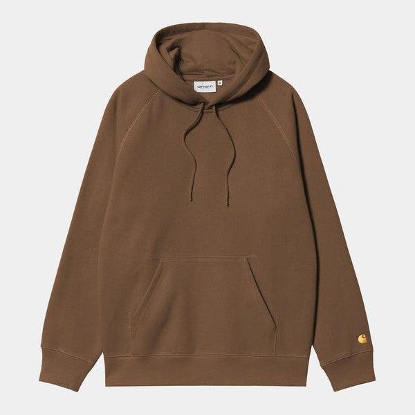 Carhartt WIP Hooded Chase Sweatshirt Chocolate - Gold-Black Sheep Skate Shop