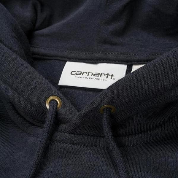 Carhartt WIP Hooded Chase Sweatshirt Dark Navy - Gold-Black Sheep Skate Shop
