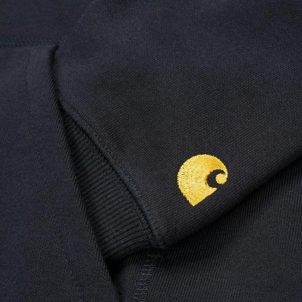 Carhartt WIP Hooded Chase Sweatshirt Dark Navy - Gold-Black Sheep Skate Shop