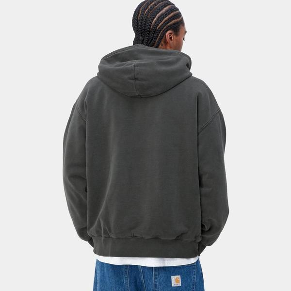 Carhartt WIP Hooded Vista Sweat Jacket Black Garment Dyed-Black Sheep Skate Shop