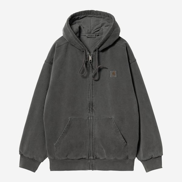 Carhartt WIP Hooded Vista Sweat Jacket Black Garment Dyed-Black Sheep Skate Shop