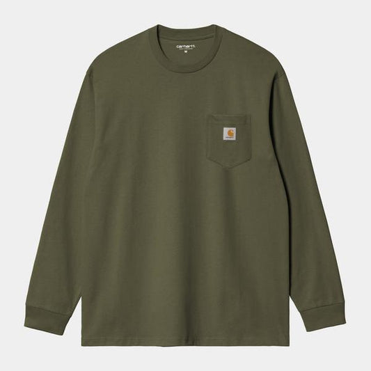 Carhartt WIP Long Sleeve Pocket T-Shirt Dollar Green-Black Sheep Skate Shop