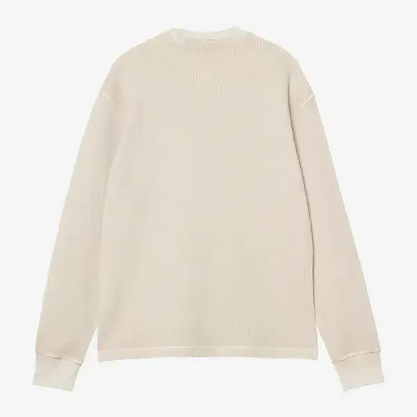 Carhartt WIP Long Sleeve Vista Waffle T-Shirt Fleur De Sel Garment Dyed-Black Sheep Skate Shop