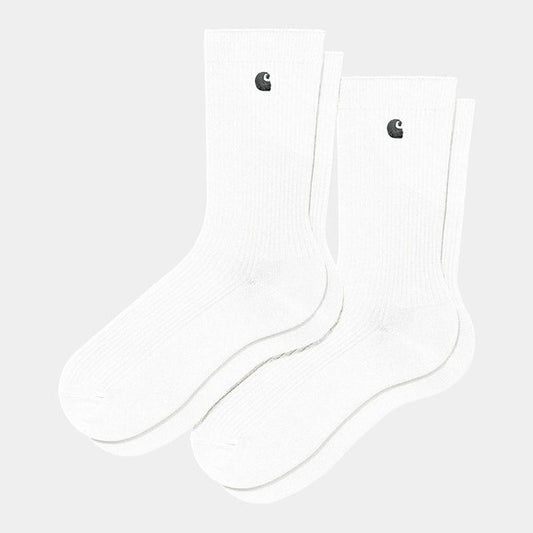 Carhartt WIP Madison Crew Socks 2 Pack White - Black-Black Sheep Skate Shop