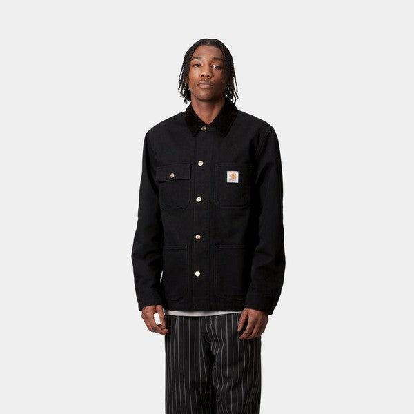 Carhartt WIP Michigan Chore Coat Spring Black Rinsed Canvas-Black Sheep Skate Shop