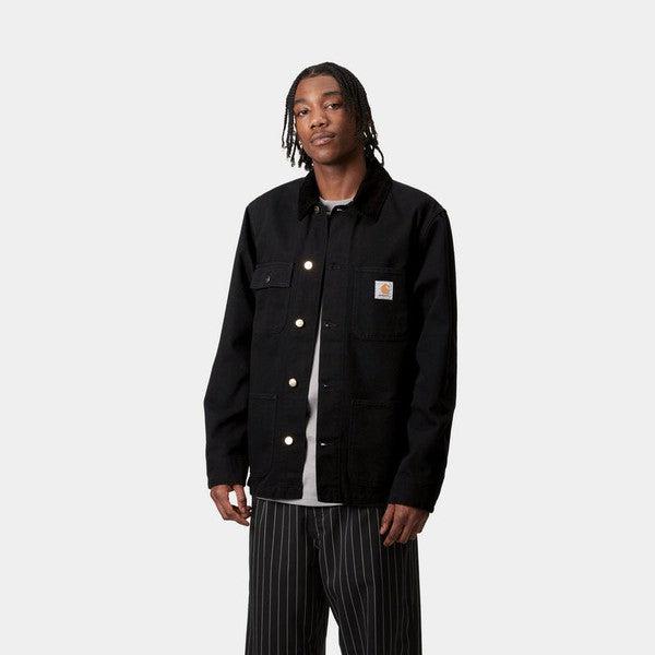 Carhartt WIP Michigan Chore Coat Spring Black Rinsed Canvas-Black Sheep Skate Shop