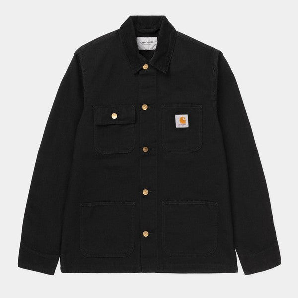 Carhartt WIP Michigan Chore Coat Spring Black Rinsed Canvas-Black Sheep Skate Shop