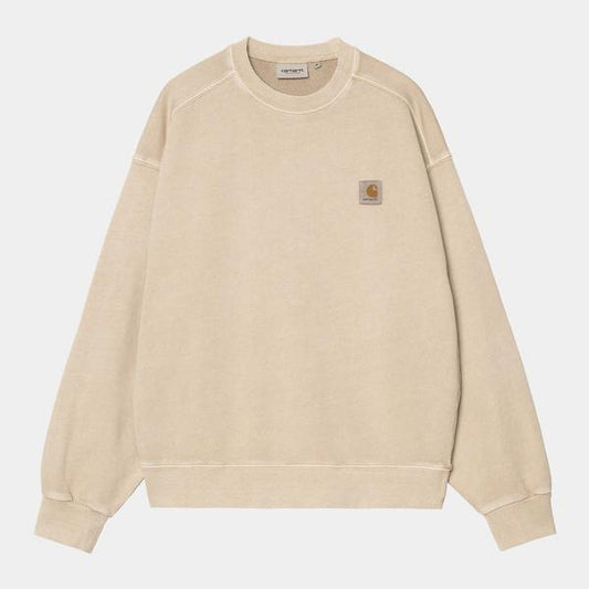 Carhartt WIP Nelson Crewneck Sweatshirt Garment Dyed Fleur De Sel-Black Sheep Skate Shop