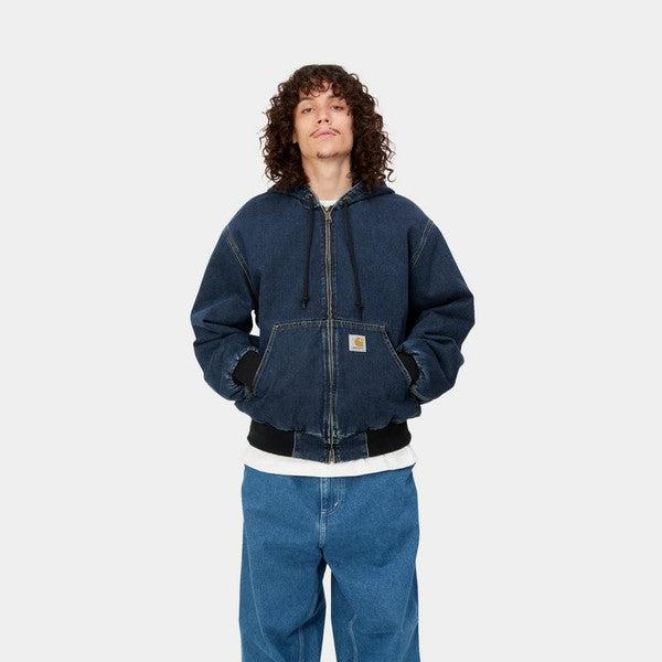 Carhartt WIP OG Active Jacket Winter Blue Stone Washed Denim-Black Sheep Skate Shop