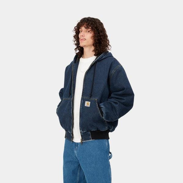 Carhartt WIP OG Active Jacket Winter Blue Stone Washed Denim-Black Sheep Skate Shop