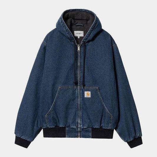 Carhartt WIP OG Active Jacket Winter Blue Stone Washed Denim-Black Sheep Skate Shop