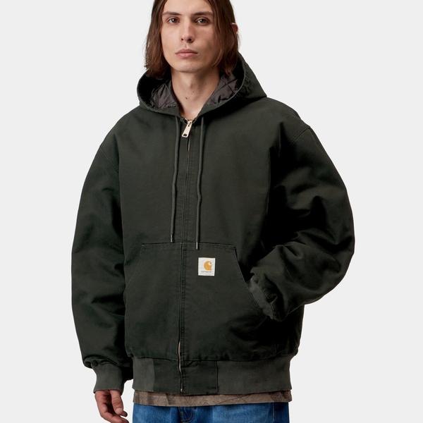 Carhartt WIP OG Active Jacket Winter Raven Green Stone Canvas-Black Sheep Skate Shop