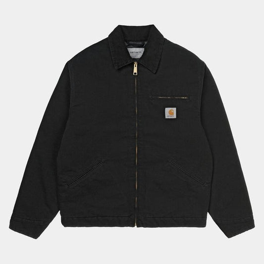 Carhartt WIP OG Detroit Jacket Black Aged Dearborn Canvas-Black Sheep Skate Shop