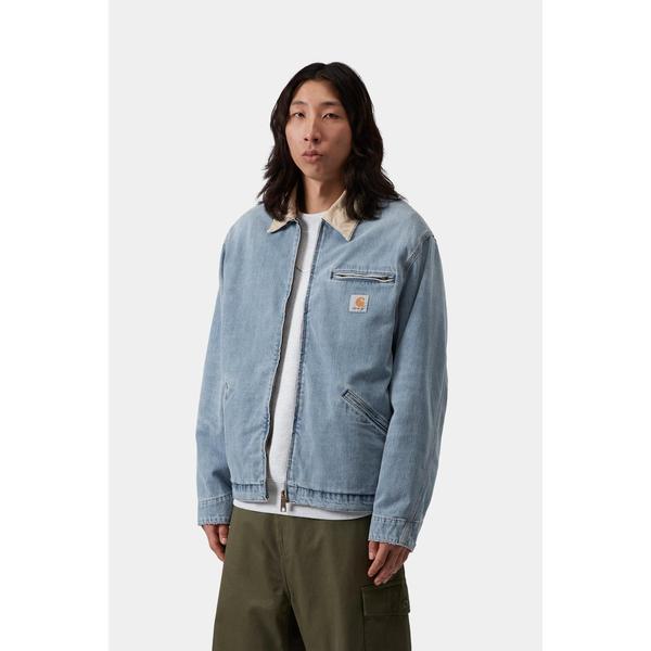 Carhartt WIP OG Detroit Jacket Camano Denim Burst Washed Blue - Dusty Hamilton Brown-Black Sheep Skate Shop