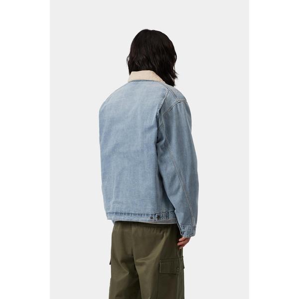 Carhartt WIP OG Detroit Jacket Camano Denim Burst Washed Blue - Dusty Hamilton Brown-Black Sheep Skate Shop