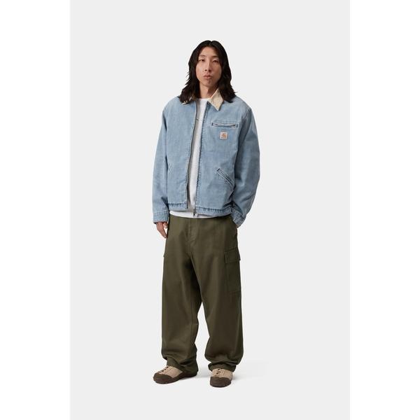 Carhartt WIP OG Detroit Jacket Camano Denim Burst Washed Blue - Dusty Hamilton Brown-Black Sheep Skate Shop