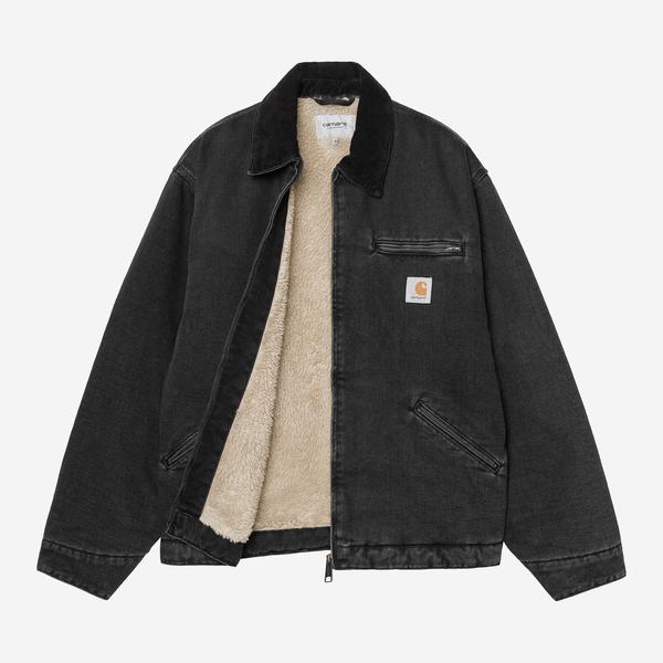 Carhartt WIP OG Detroit Jacket Lined Black - Black Stone Washed Denim-Black Sheep Skate Shop