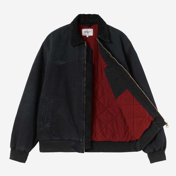 Carhartt WIP OG Santa Fe Jacket Black - Black Grind Wash-Black Sheep Skate Shop