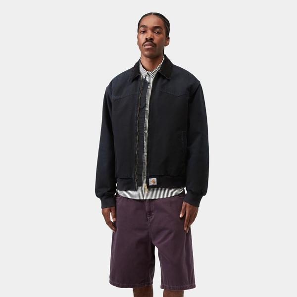 Carhartt WIP OG Santa Fe Jacket Black - Black Grind Wash-Black Sheep Skate Shop