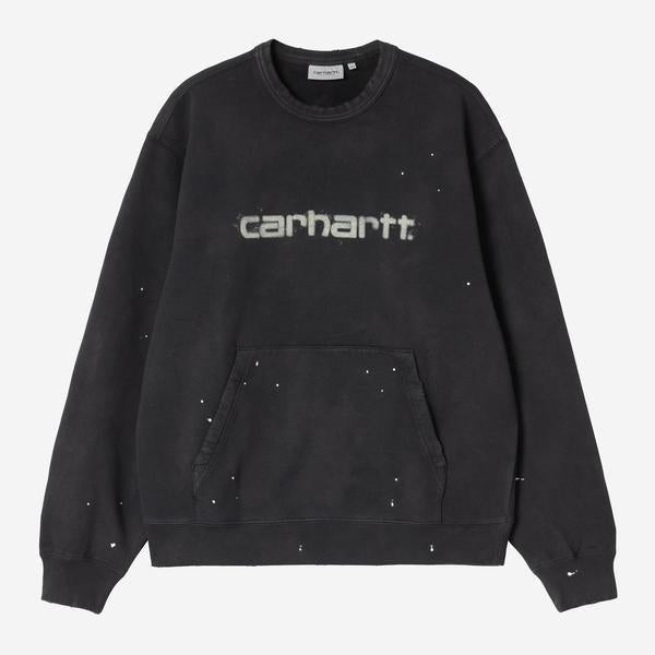 Carhartt WIP Painter Crewneck Sweatshirt Destroy Wash Splatter Black-Black Sheep Skate Shop