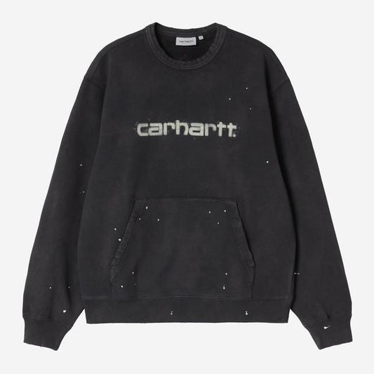 Carhartt WIP Painter Crewneck Sweatshirt Destroy Wash Splatter Black-Black Sheep Skate Shop