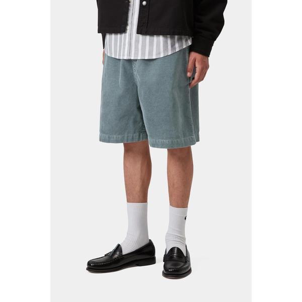 Carhartt WIP Reynold Corduroy Short Cozy Blue Dusky Washed-Black Sheep Skate Shop