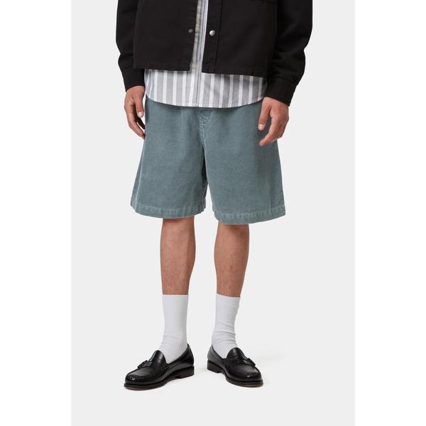 Carhartt WIP Reynold Corduroy Short Cozy Blue Dusky Washed-Black Sheep Skate Shop