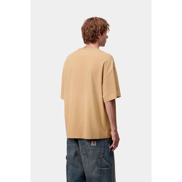 Carhartt WIP S/S Hudson Pocket T-Shirt Dusty Hamilton Brown (Chalk Wash)-Black Sheep Skate Shop